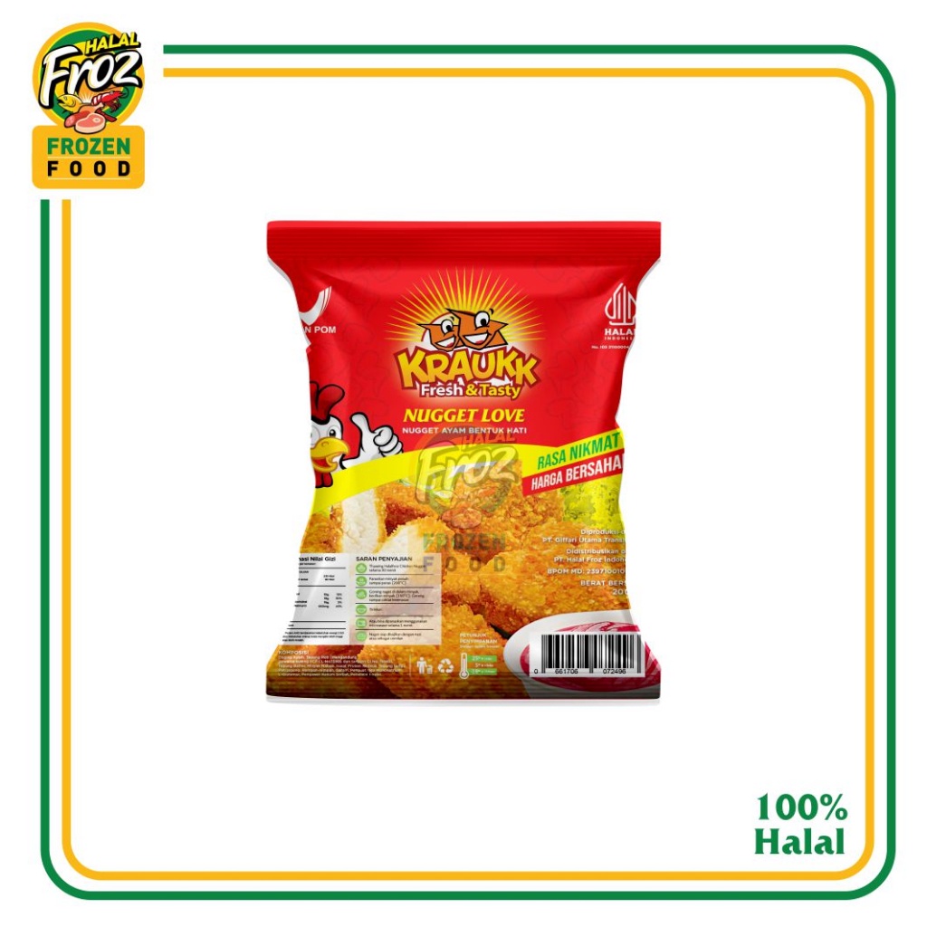 

Kraukk Nugget Ayam Love 200gr HFPRS