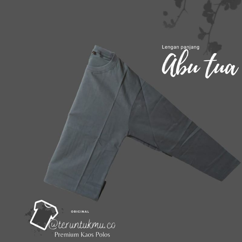Kaos Polos Abu-Abu Tua Lengan Panjang