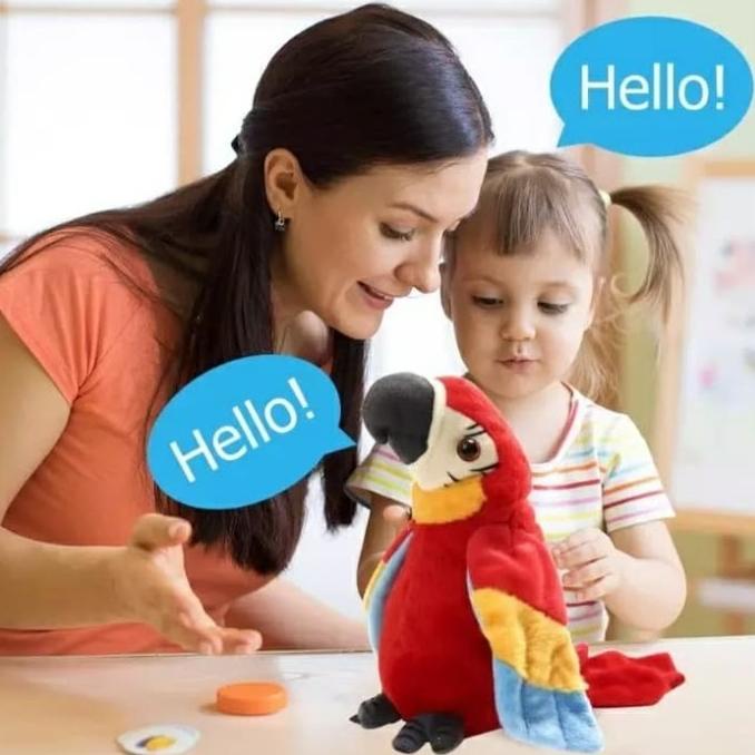 Mainan Anak Boneka Burung Beo Peniru Suara/Talking Birdie Yang Lucu