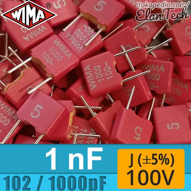 Wima 1Nf / 102 / 1200Pf J 100V Capacitor Kapasitor Elantech