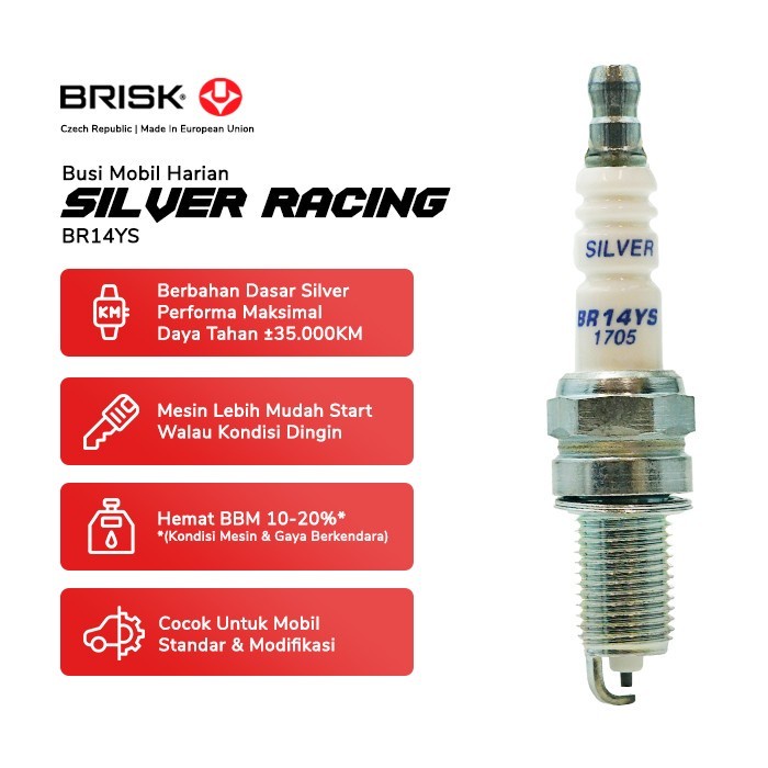 Busi Toyota Avanza 04-15, Rush VVTI, 100% Original BRISK Silver Racing star nice