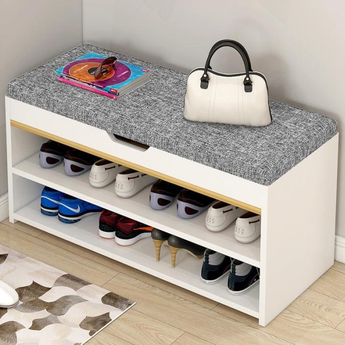 lemari sepatu rak sepatu kayu minimalis duduk tempat sepatu susun