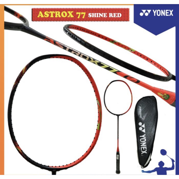 [Best Seller] New Colour - Raket Badminton Yonex Astrox 77 Shine Red Original Bisa Sameday