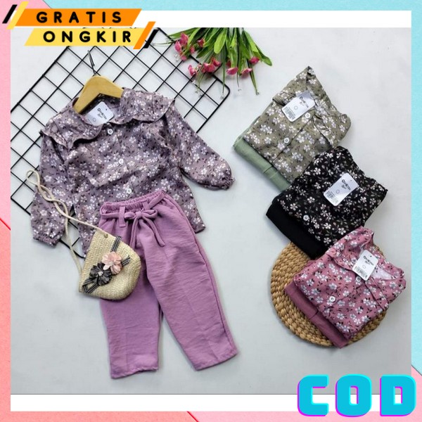 Setcel Anakk Perempuam Terbaru Berkualitas Baju Anak Kecil Stelana 1-5 Tahun One Set Anak2 Setelan B