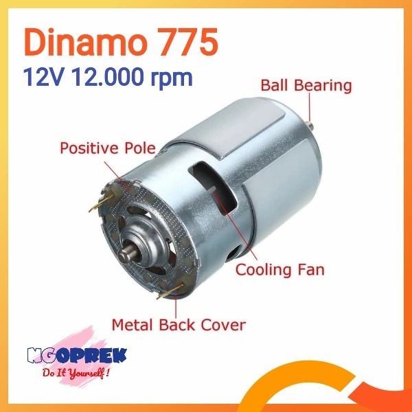 Dinamo 775 12V 12.000 Rpm Dinamo Rs775 Dc Motor