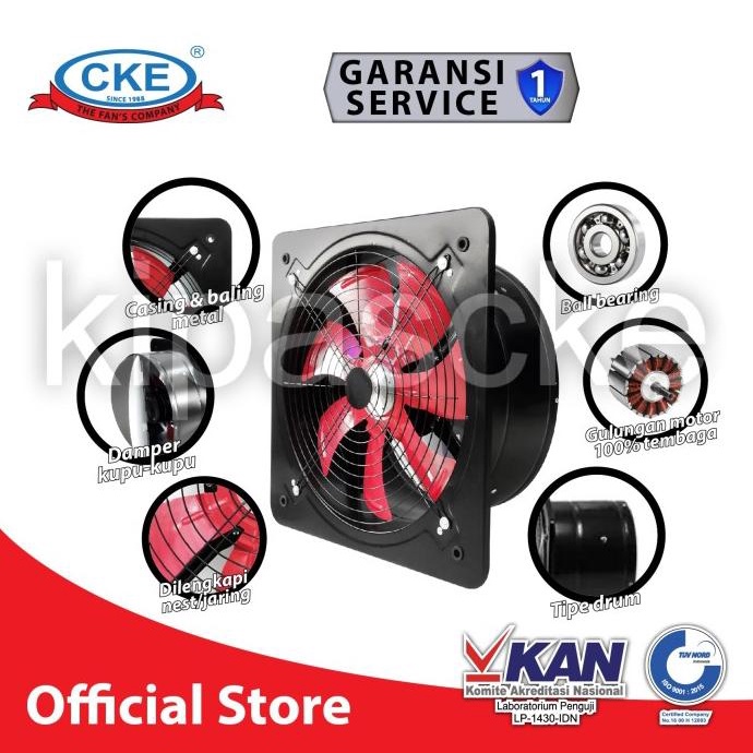 CKE Exhaust Drum Fan 16 Inch EFD-SQ-16/1-NB Kipas Blower Hexos Bulat
