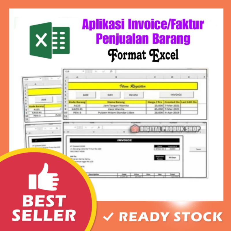 Aplikasi Invoice/faktur penjualan otomatis excel