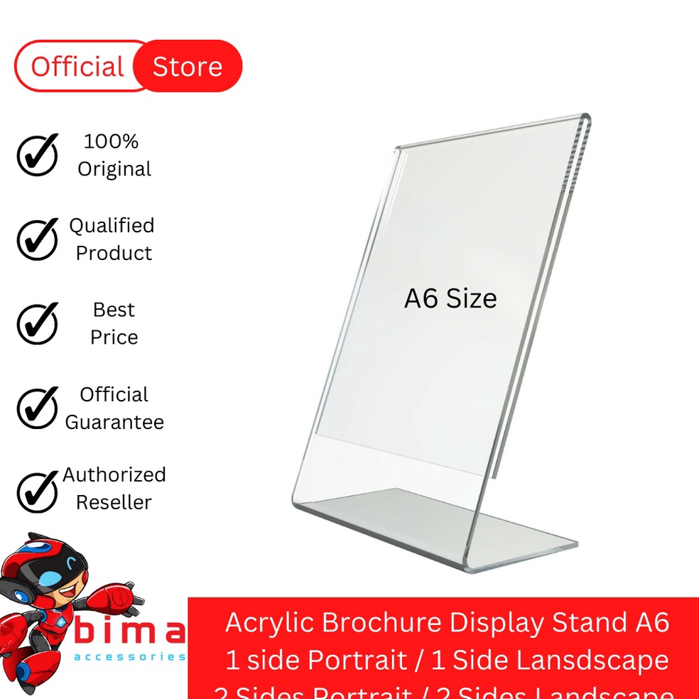 

Termurah Acrylic/Akrilik Brosur Stand A6 Series
