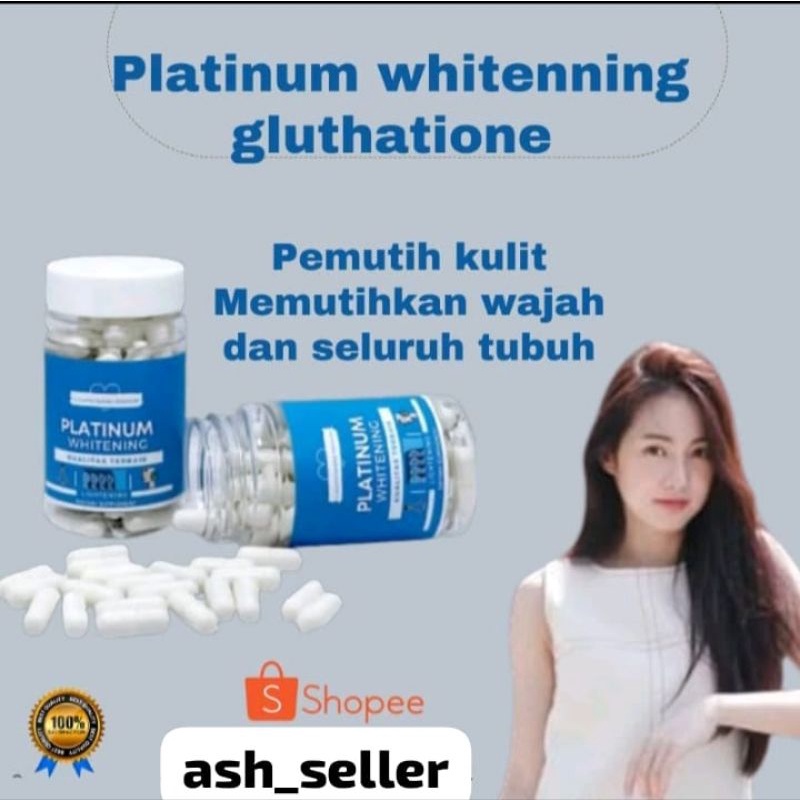 [SIAP KIRIM] Platinum Whitening | Glutathione | Pemutih Seluruh Kulit & Wajah Pria & Wanita | Kapsul