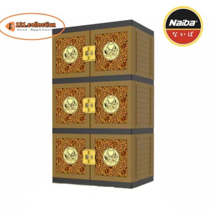 KHUSUS GRAB - [COD] LEMARI PAKAIAN PLASTIK SUSUN 3 MOTIF BATIK FULL LARASSAFITRI6