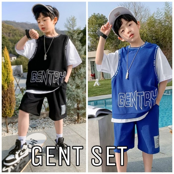 Bajukiddie Gent Set Baju Setelan Sport Casual Anak Cowok Korea Import
