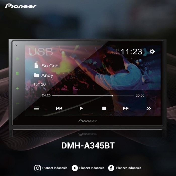 head unit pioneer dmh a345bt - double din pioneer dmh 345 bt original cikacika321
