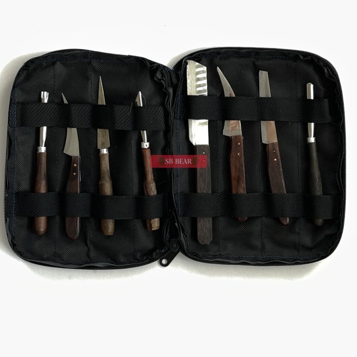 

[Dijual] Pisau Garnish 8 Pcs Dan Dompet Lengkap Pisau Ukir Buah