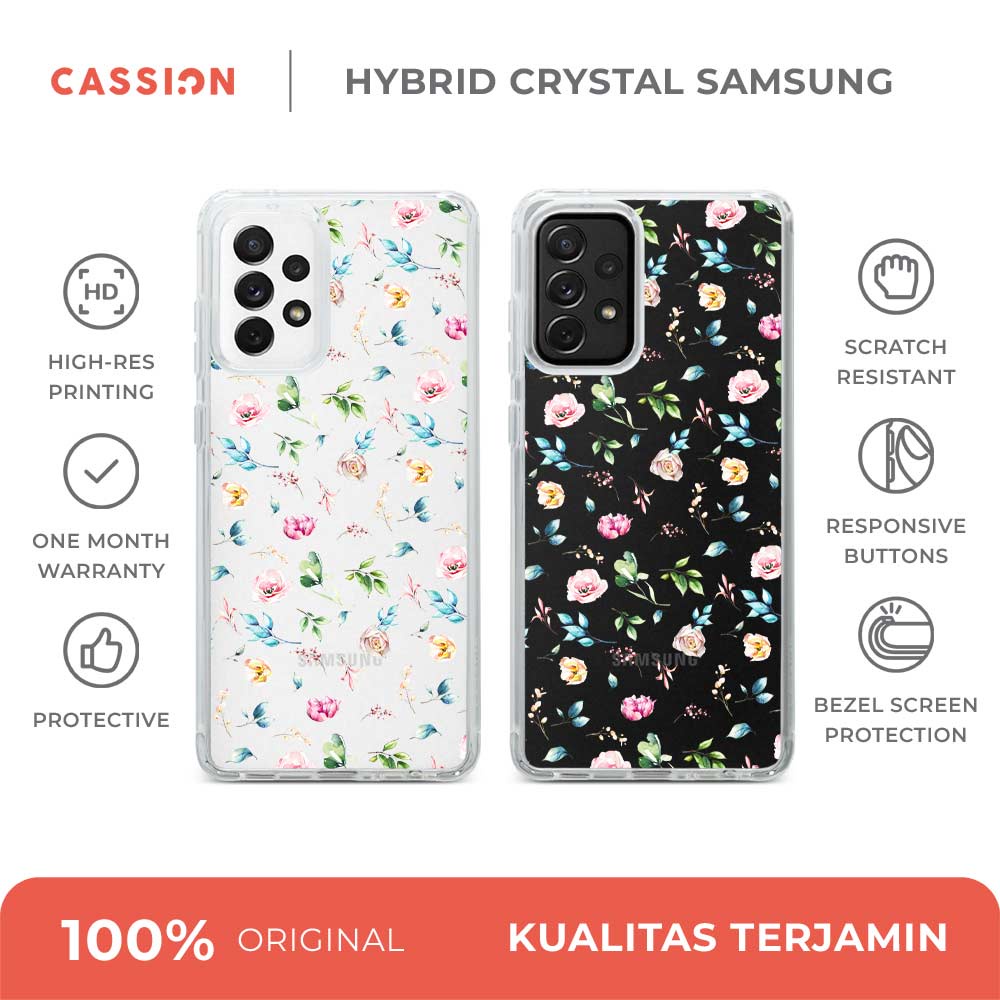 Cassion Hybrid Case For Samsung A54 A34 A14 A53 A33 A73 A52 A72 A22 4G A32 4G A51 A71 5G Case Beautiful Pink &amp; Flower Field
