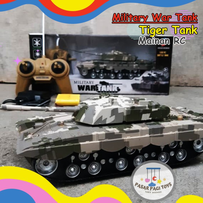 Mainan Anak Remot Control RC Military War Tiger Tank