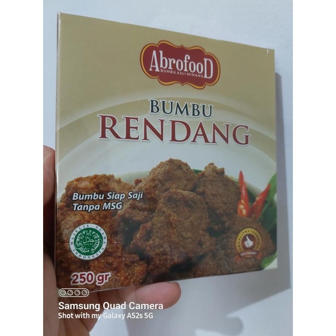 

Cod 250 Gram Abrofood Bumbu Rendang Siap Saji Abro Food Halal No Msg