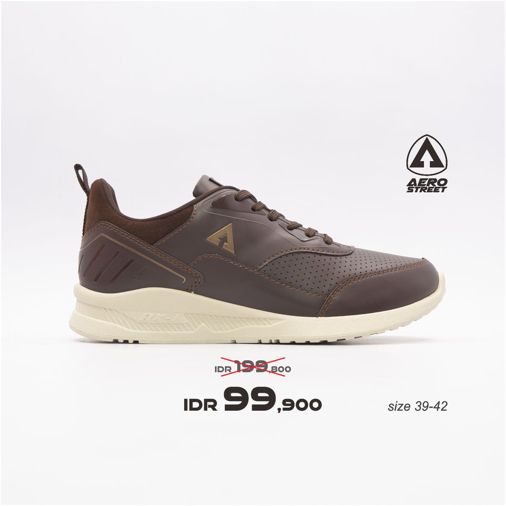 Aerostreet 39-42 Tiger Coklat Tua - Sepatu Sneakers Casual Sport Sekolah Pria Wanita Aero Street