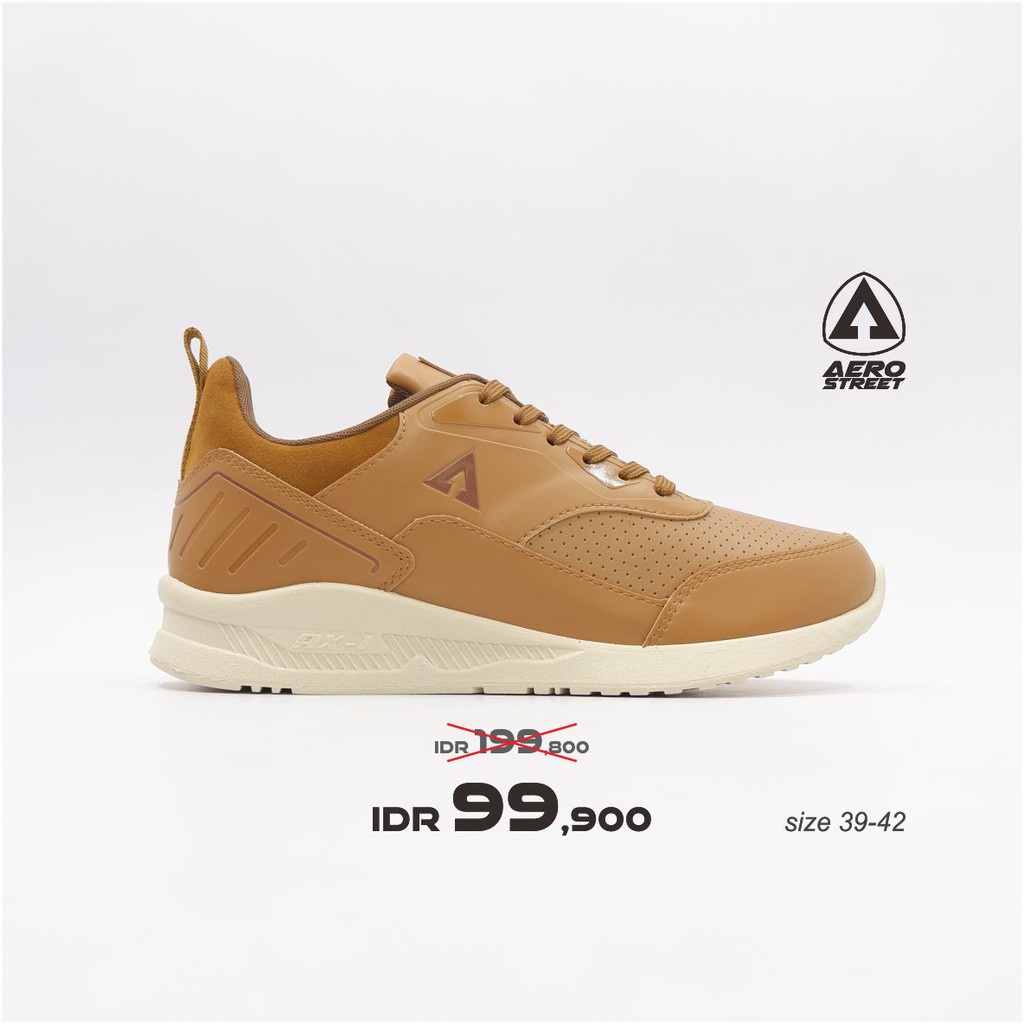 Aerostreet 39-42 Tiger Coklat Muda- Sepatu Sneakers Casual Sport Sekolah Pria Wanita Aero Street