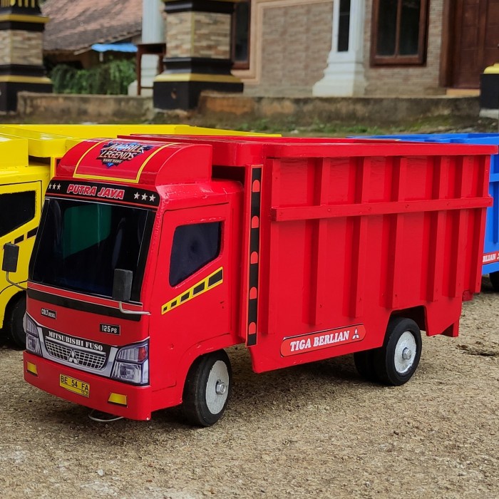 Terlaris Miniatur Mobil Truk Oleng Kayu Mainan Mobilan Truck Anak