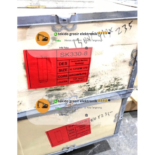 Radiator SK330-8 SK 300-8 1300X410X235 KOBELCO Import Aluminium best seller