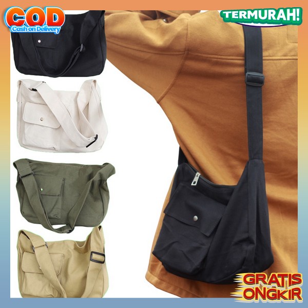 Tas Selempang Messenger Bag Slempang Pria Slingbag Premium Casual Trendy Distro Sling Bag Kerja Seko