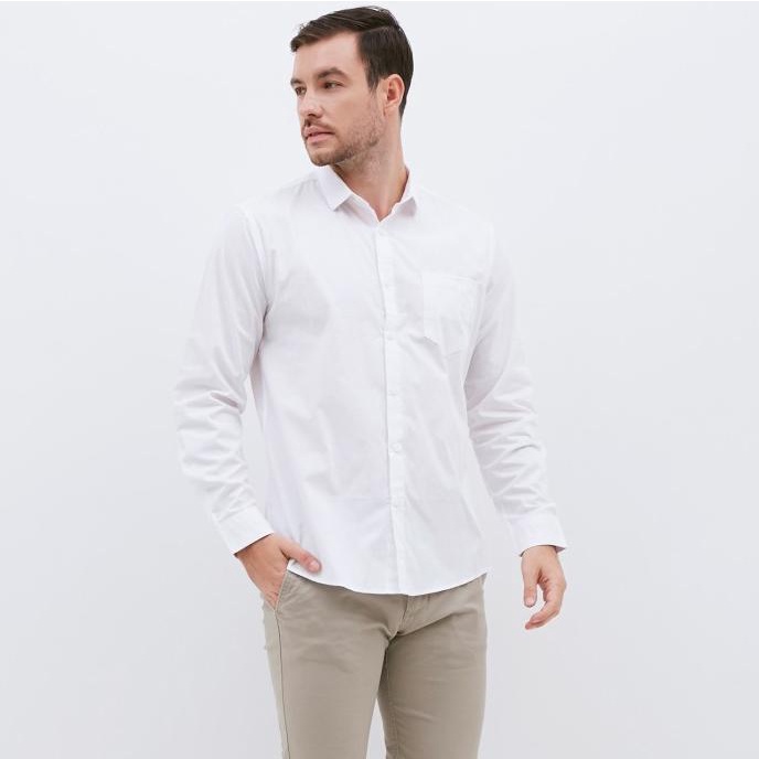 M231 Kemeja Pria Basic Warna Putih 1468A