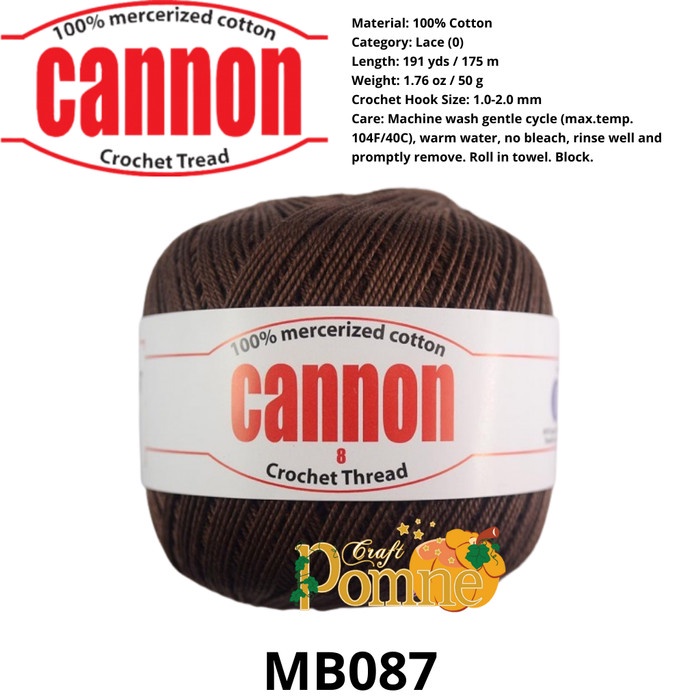 

LACE YARN SIZE 0 - BENANG CANNON CROCHET THREAD 100% MERCERISED COTTON