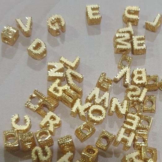 Terlaris Liontin Balok Kalung Gelang Pandora Nagita Huruf 700 70% Emas Asli Original