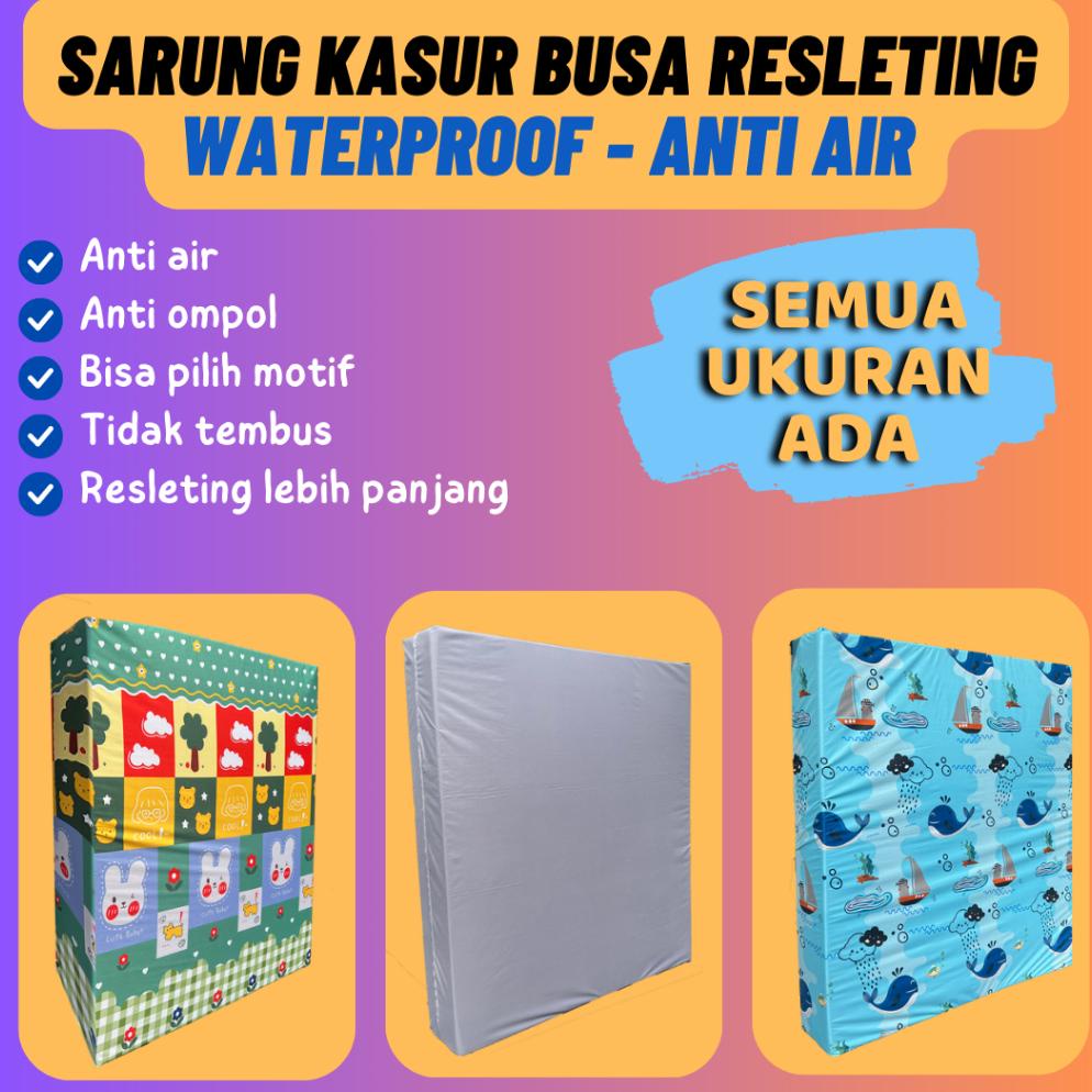PROMO Sarung Kasur Resleting Waterproof Anti Air / Sarung Kasur Busa Inoac Waterproof / Sprei Waterp