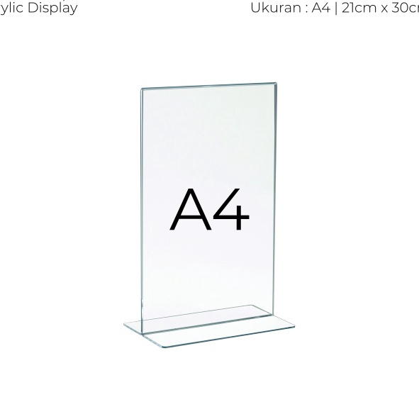 

(5M-♪I✉> Akrilik Display A4 | Tempat Brosur A4 | Acrylic Tent Card Holder Type T / virral!