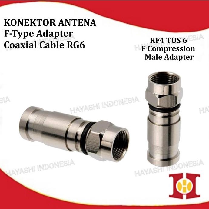 Konektor PPC-EX6 F Compression Connector Press RG6 Konektor Kompresi