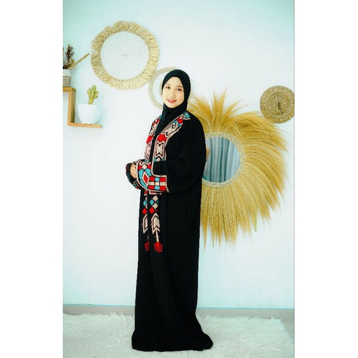 BLUS ARAP PAYET SIZE L DEWASA - ABAYA SHOLAT BAHAN JETBLACK PREMIUM SALSA STORE MUKENA ARAB ABAYA SH