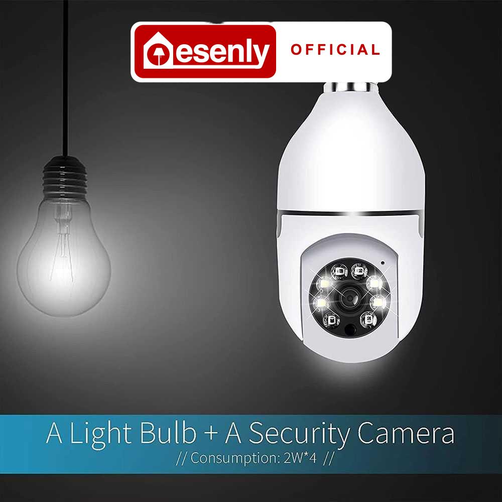 ESENLY  CCTV WiFi IP Camera IR Motion Sensor E27 2MP