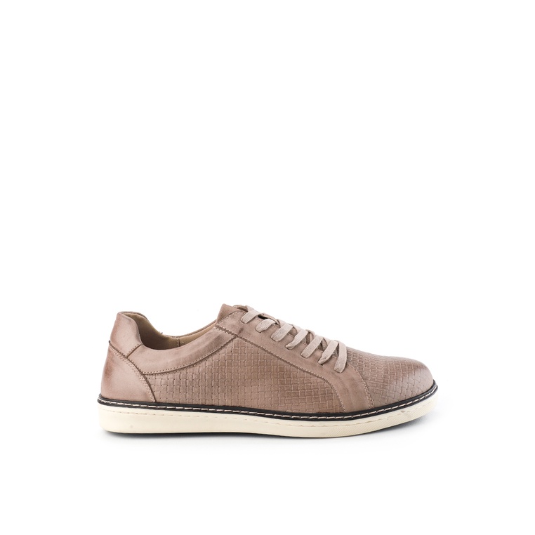 Sepatu Sneakers Hush Puppies Original Pria Snekers kulit dengan detail braided textured untuk smart 