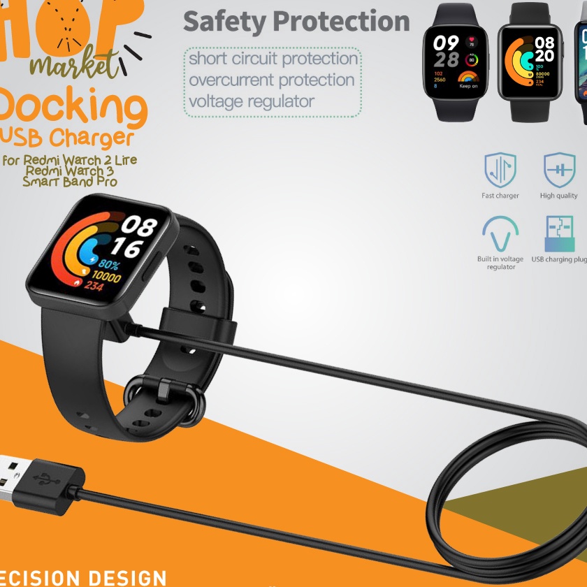 (K6/✓K㊠) Charger Magnetic Cable USB 1M Smartband for Xiaomi Mi Redmi Watch 3 / 2 Lite & Redmi Smart 