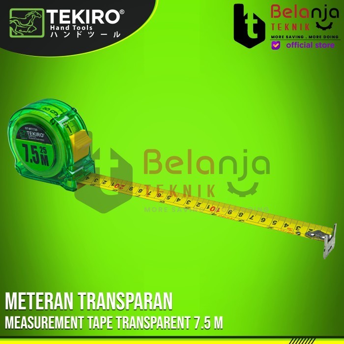 TEKIRO Meteran Transparan 7.5 M Roll Matic Meter 7.5 Meter Tekiro 7.5M keren