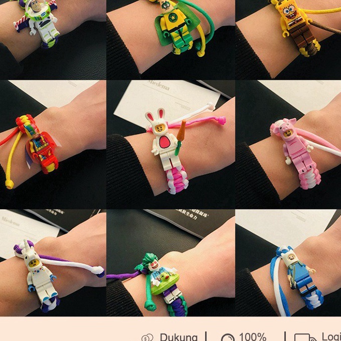 [◆ R❦RE) [restock] Brick Buzz Lighyer Superman Gelang Bracelet Avanger Unicorn Gelang Jalinan LEGO B