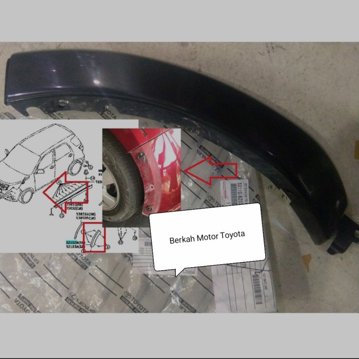 Para- Over Fender Depan Bagian Depan Rush Terios 2012 2013 2014 2015