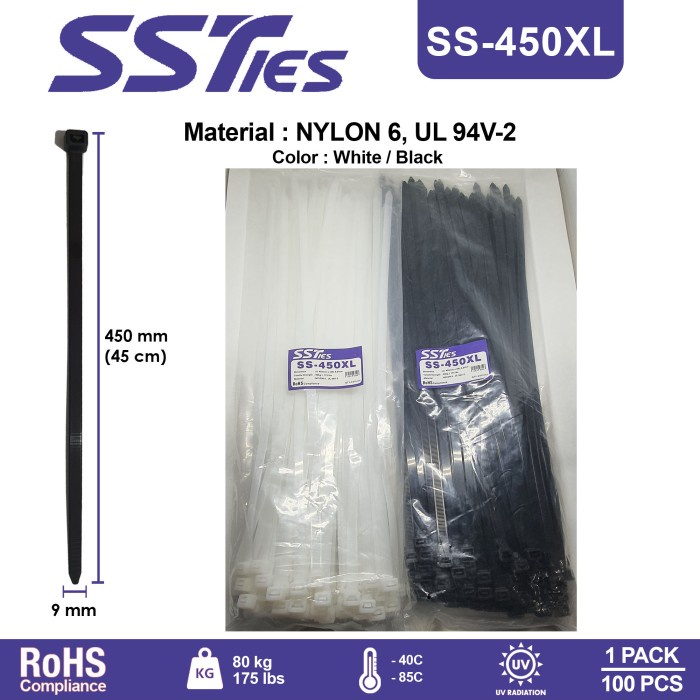 

Bestseller Kabel Ties Cable Tis Insulock 450X9Mm 45Cm Ss450Xl Nylon6 Ssties