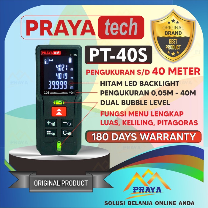 100m laser distance meter / meteran laser PRAYATECH 100 meter digital