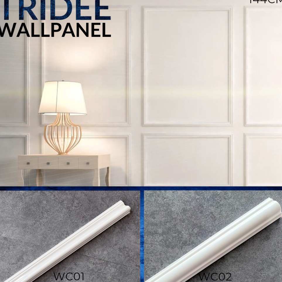 ➢ Wall Moulding | Wainscoting | Dinding Profil | TRIDEE WALLPAPER | 144CM r Produk Premium ★★.