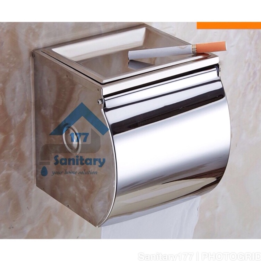➢ Tempat tisu Asbak stainless Murah K12aa- Rak tissue stenlis tempat Rokok tisu gulung kamar mandi s