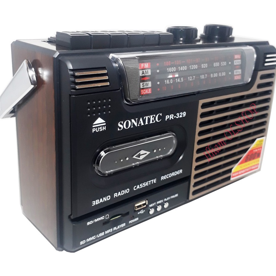 Baru Radio Kaset Sonatec PR-329 USB SD Card AM-FM Portable Radio Ready