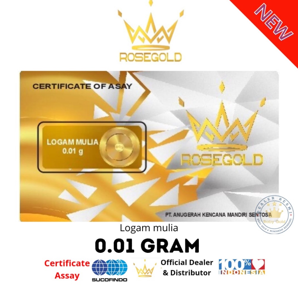 ✣Laris✽ ROSE GOLD 0.01 GRAM LOGAM MULIA EMAS MINI J43 ➩