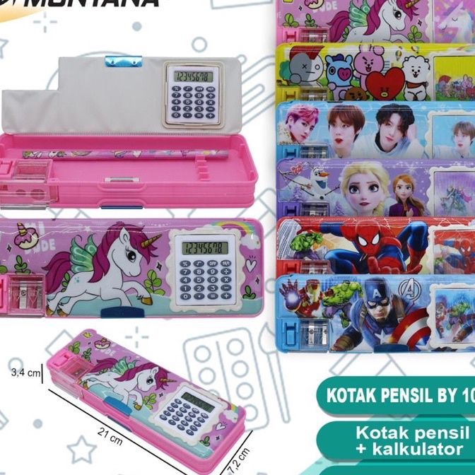 

[XY-ご☀S) kotak pensil ada kalkulator makin praktis gratis isi pensiltop.prooduk.!
