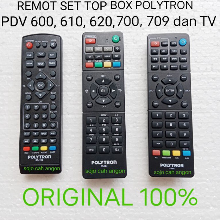 ➙WUF remot set top box polytron pdv 600t2 pdv 610t2 pdv 620t2 pdv 700t2 709t2 original ✢ ➳