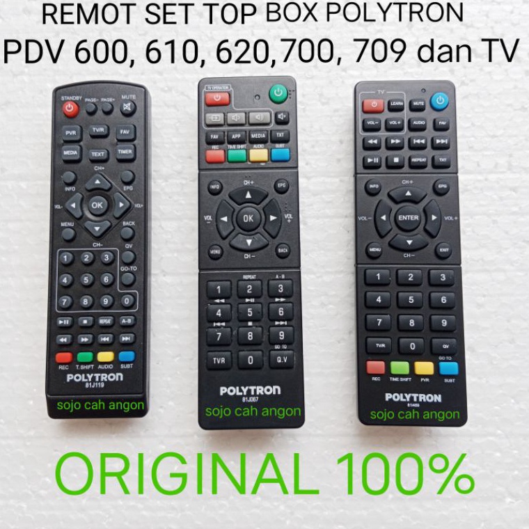 Ip remot set top box polytron pdv 600t2 pdv 610t2 pdv 620t2 pdv 700t2 709t2 original ✷ ❁