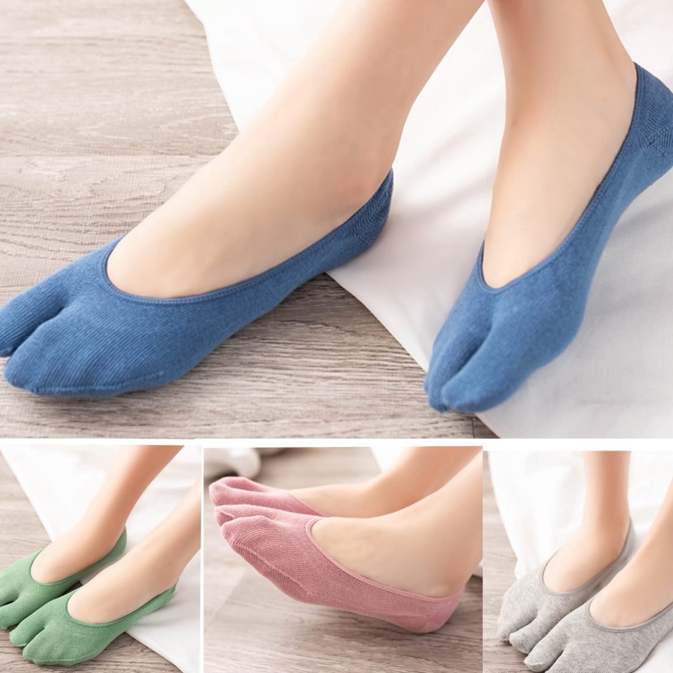 KWCK3992  ITSHOPING - Kaos Kaki Invisible socks Dua Jari Gaya Jepang Unisex  Kaos Kaki Tapak Jempol 