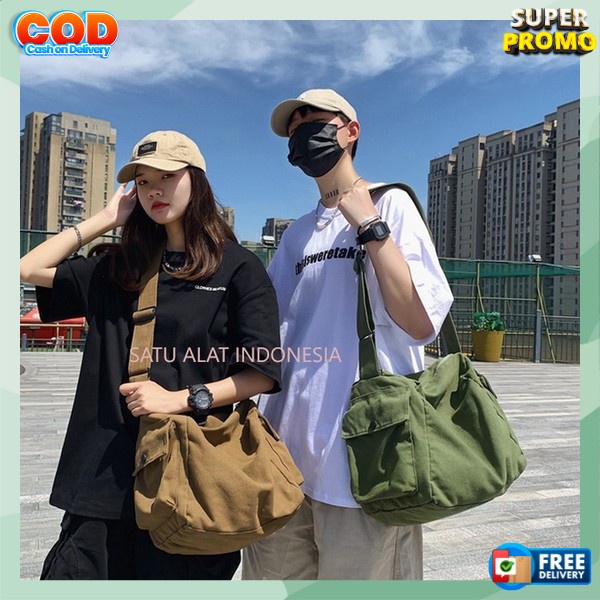 Selempang Slempang Pouch Bag Santai Pria Premium Simpel Simple Crossbody Bag Outdoor Pria Laki2 Dewa