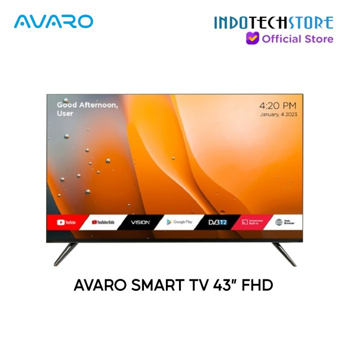 Avaro T43Fhd Android Smart Tv 43 Inch Full Hd Garansi Resmi